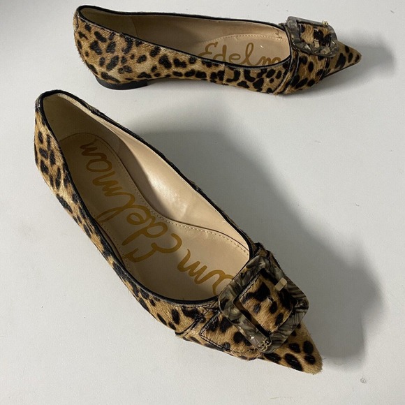 Sam Edelman Sonja Ballet Flat Brown Leopard Animal Calf Hair Leather Buc… - Picture 7 of 8